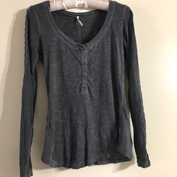 Free People Shell Stitch Lace Henley - Picture 4 of 8